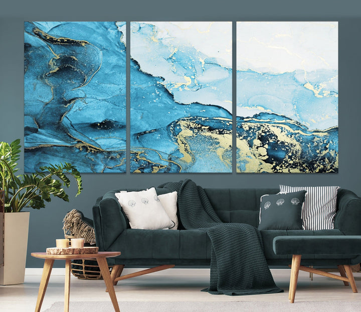 Nautical Abstract Art Painting Modern Home Decor Large Wall Art Canvas Print Framed Ready to Hang