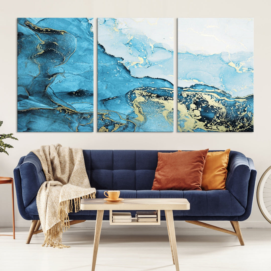 Nautical Abstract Art Painting Modern Home Decor Large Wall Art Canvas Print Framed Ready to Hang