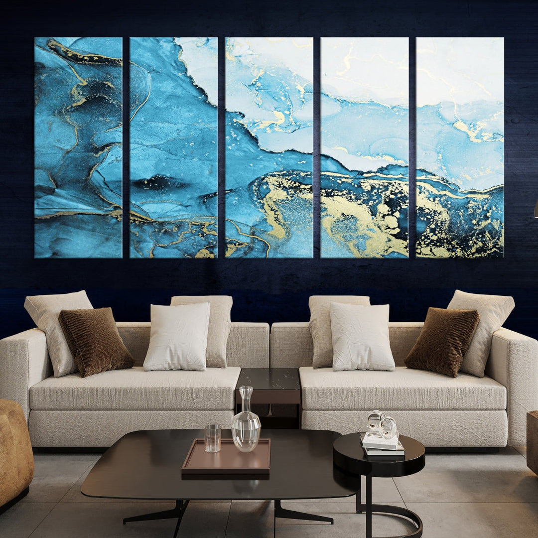 Nautical Abstract Art Painting Modern Home Decor Large Wall Art Canvas Print Framed Ready to Hang