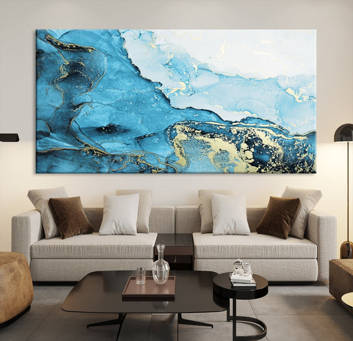 Nautical Abstract Art Painting Modern Home Decor Large Wall Art Canvas Print Framed Ready to Hang