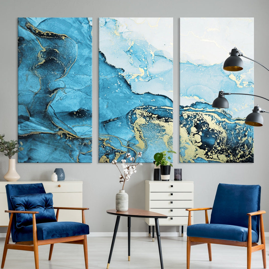 Nautical Abstract Art Painting Modern Home Decor Large Wall Art Canvas Print Framed Ready to Hang