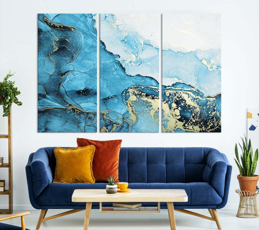 Nautical Abstract Art Painting Modern Home Decor Large Wall Art Canvas Print Framed Ready to Hang