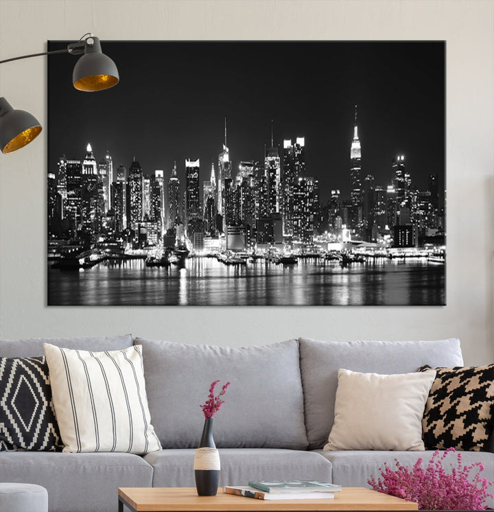 NEW YORK Night Skyline Large Wall Art Cityscape Canvas Print