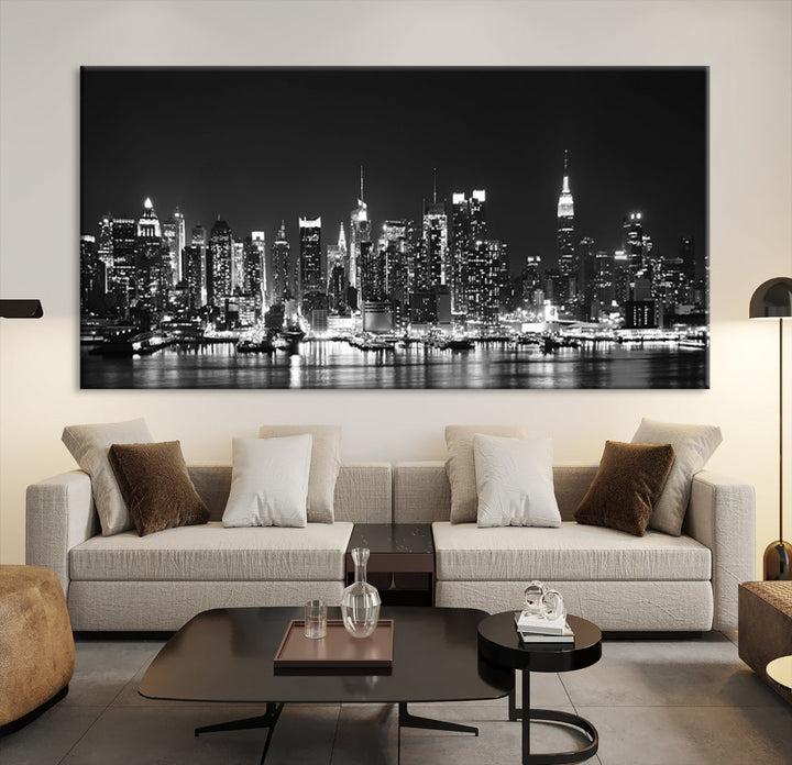 NEW YORK Night Skyline Large Wall Art Cityscape Canvas Print