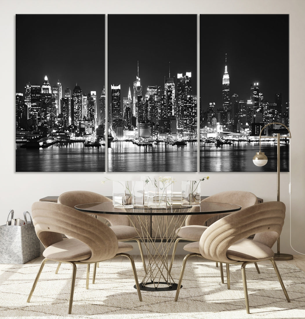 NEW YORK Night Skyline Large Wall Art Cityscape Canvas Print