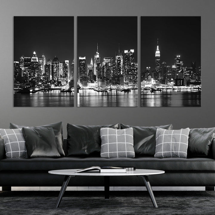 NEW YORK Night Skyline Large Wall Art Cityscape Canvas Print