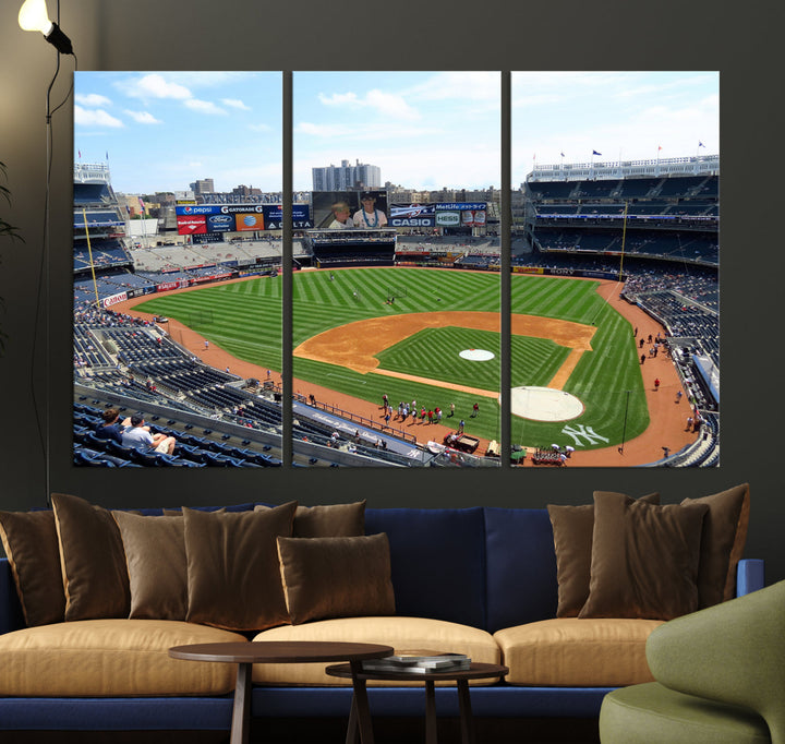 New York Yankees Stadium Wall Art Print, New York Yankees Baseball Stadium in Canvas Print MLB Wall Art Baseball Fans Gift Dorm Wall Art