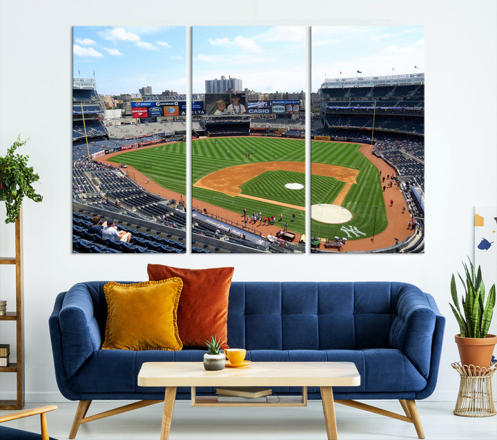 New York Yankees Stadium Wall Art Print, New York Yankees Baseball Stadium in Canvas Print MLB Wall Art Baseball Fans Gift Dorm Wall Art