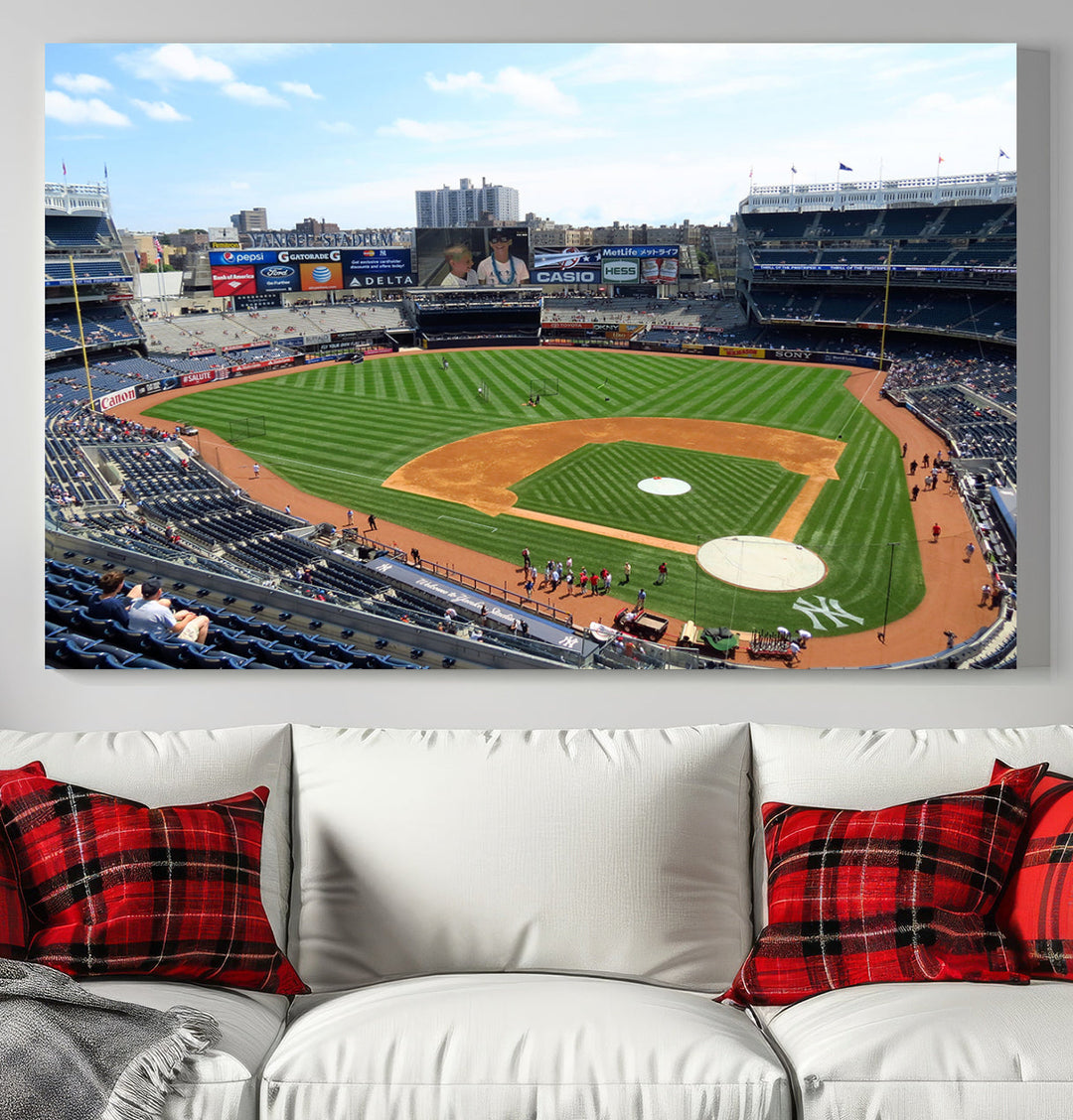 New York Yankees Stadium Wall Art Print, New York Yankees Baseball Stadium in Canvas Print MLB Wall Art Baseball Fans Gift Dorm Wall Art