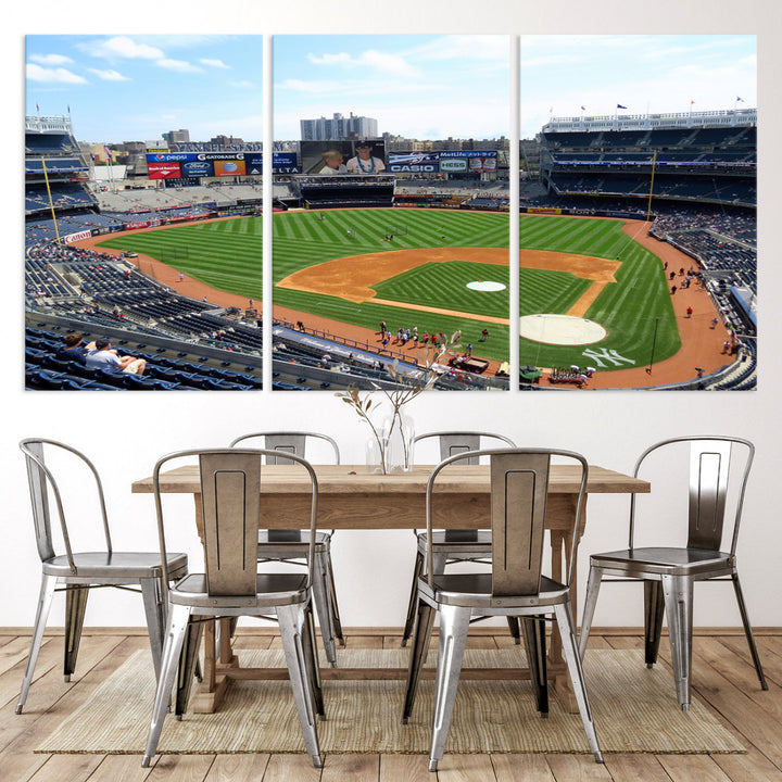 New York Yankees Stadium Wall Art Print, New York Yankees Baseball Stadium in Canvas Print MLB Wall Art Baseball Fans Gift Dorm Wall Art