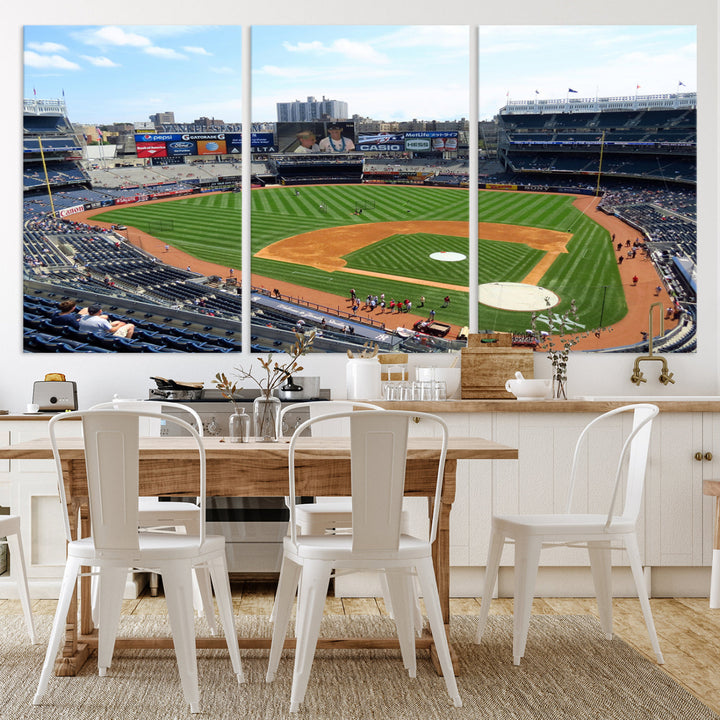 New York Yankees Stadium Wall Art Print, New York Yankees Baseball Stadium in Canvas Print MLB Wall Art Baseball Fans Gift Dorm Wall Art