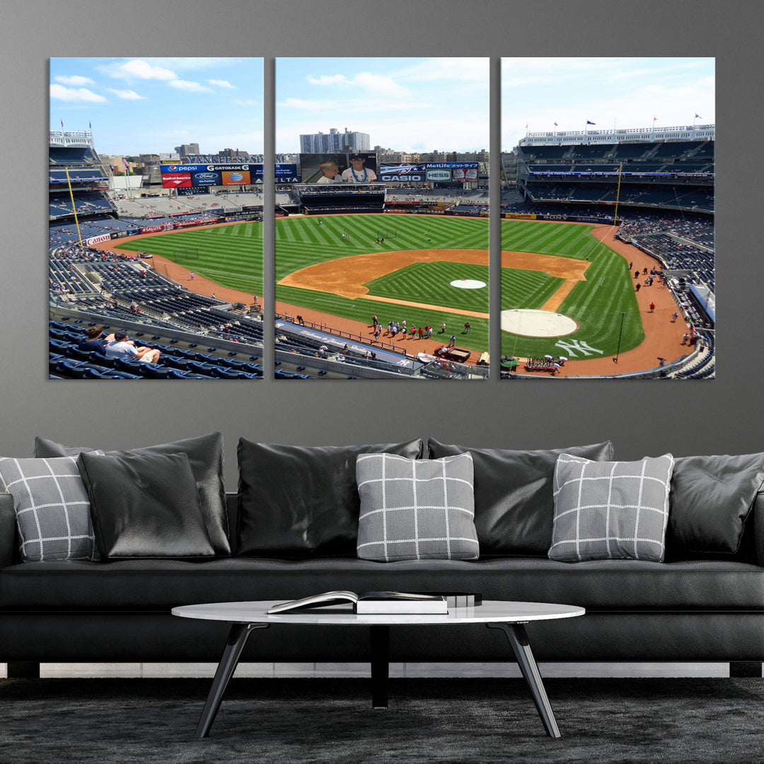 New York Yankees Stadium Wall Art Print, New York Yankees Baseball Stadium in Canvas Print MLB Wall Art Baseball Fans Gift Dorm Wall Art