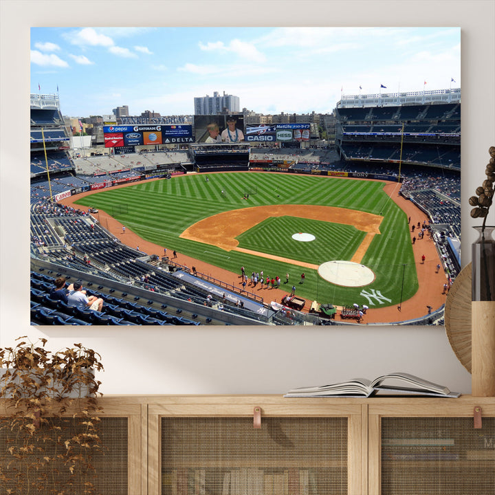 New York Yankees Stadium Wall Art Print, New York Yankees Baseball Stadium in Canvas Print MLB Wall Art Baseball Fans Gift Dorm Wall Art