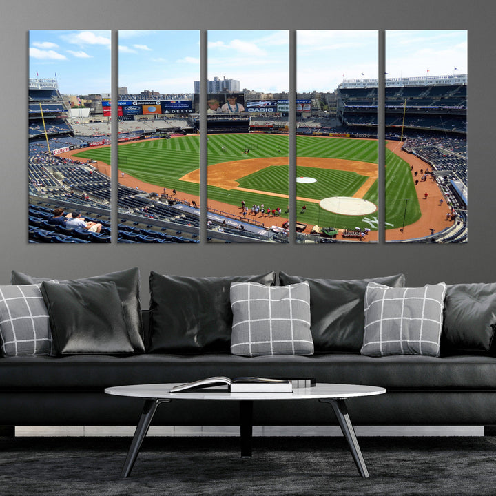 New York Yankees Stadium Wall Art Print, New York Yankees Baseball Stadium in Canvas Print MLB Wall Art Baseball Fans Gift Dorm Wall Art