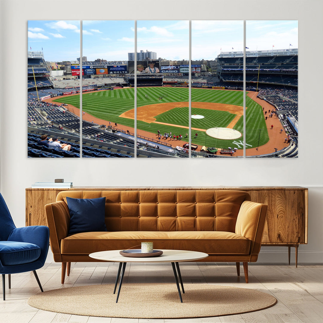 New York Yankees Stadium Wall Art Print, New York Yankees Baseball Stadium in Canvas Print MLB Wall Art Baseball Fans Gift Dorm Wall Art