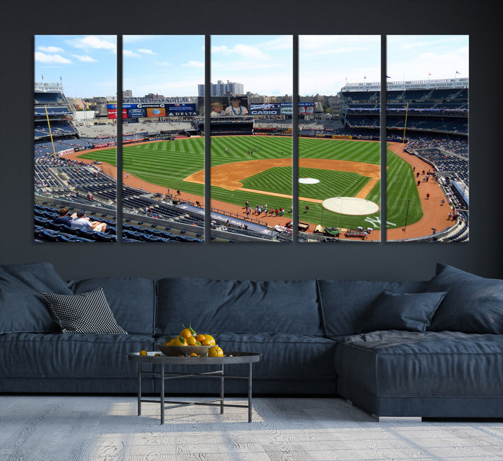 New York Yankees Stadium Wall Art Print, New York Yankees Baseball Stadium in Canvas Print MLB Wall Art Baseball Fans Gift Dorm Wall Art