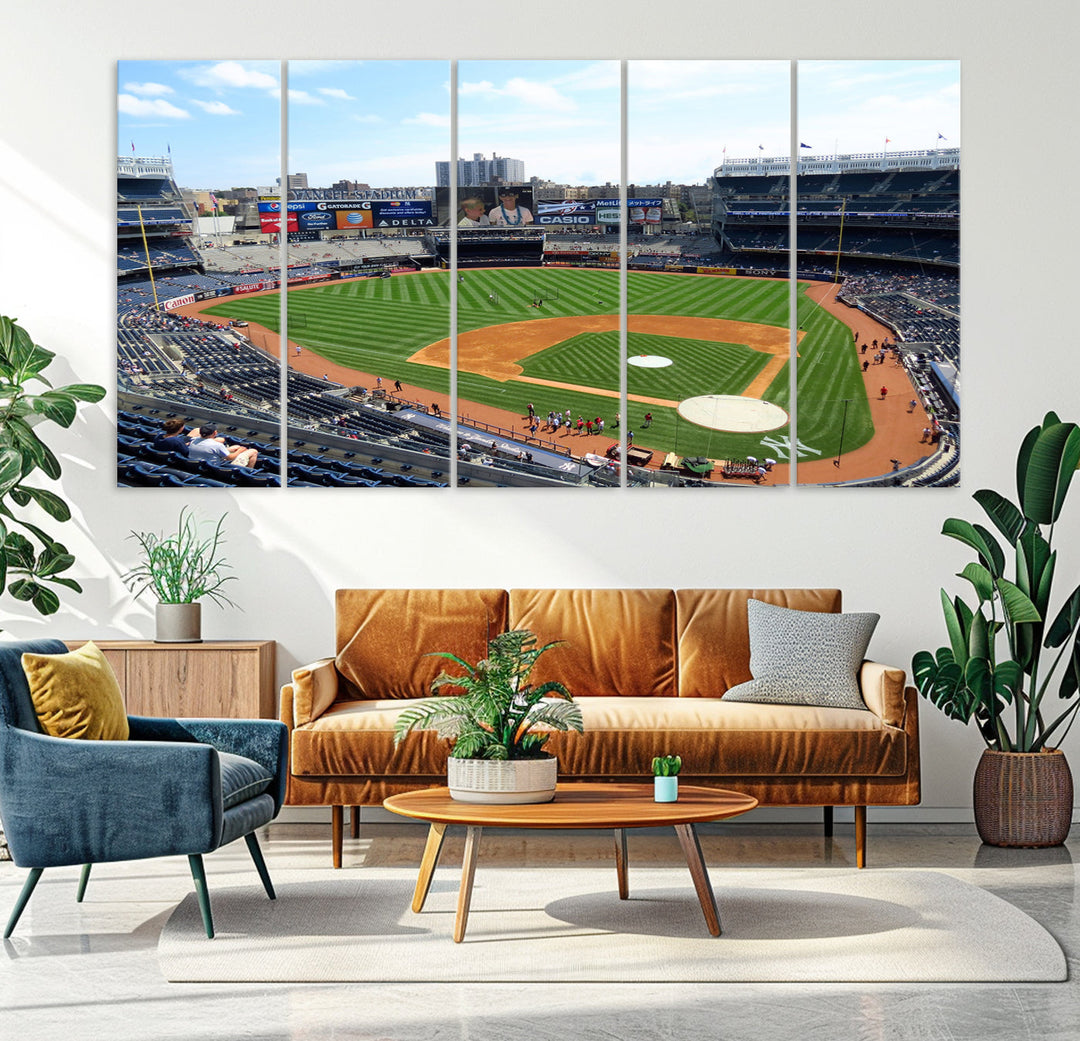 New York Yankees Stadium Wall Art Print, New York Yankees Baseball Stadium in Canvas Print MLB Wall Art Baseball Fans Gift Dorm Wall Art