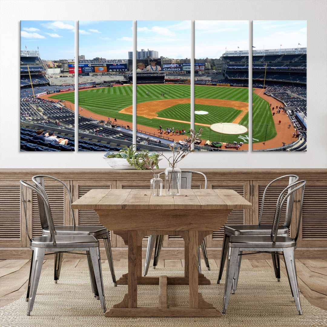 New York Yankees Stadium Wall Art Print, New York Yankees Baseball Stadium in Canvas Print MLB Wall Art Baseball Fans Gift Dorm Wall Art