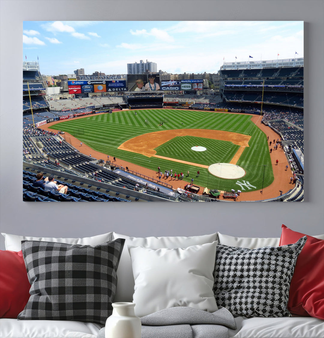 New York Yankees Stadium Wall Art Print, New York Yankees Baseball Stadium in Canvas Print MLB Wall Art Baseball Fans Gift Dorm Wall Art