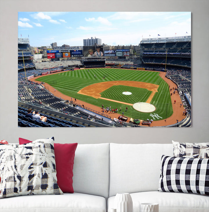 New York Yankees Stadium Wall Art Print, New York Yankees Baseball Stadium in Canvas Print MLB Wall Art Baseball Fans Gift Dorm Wall Art