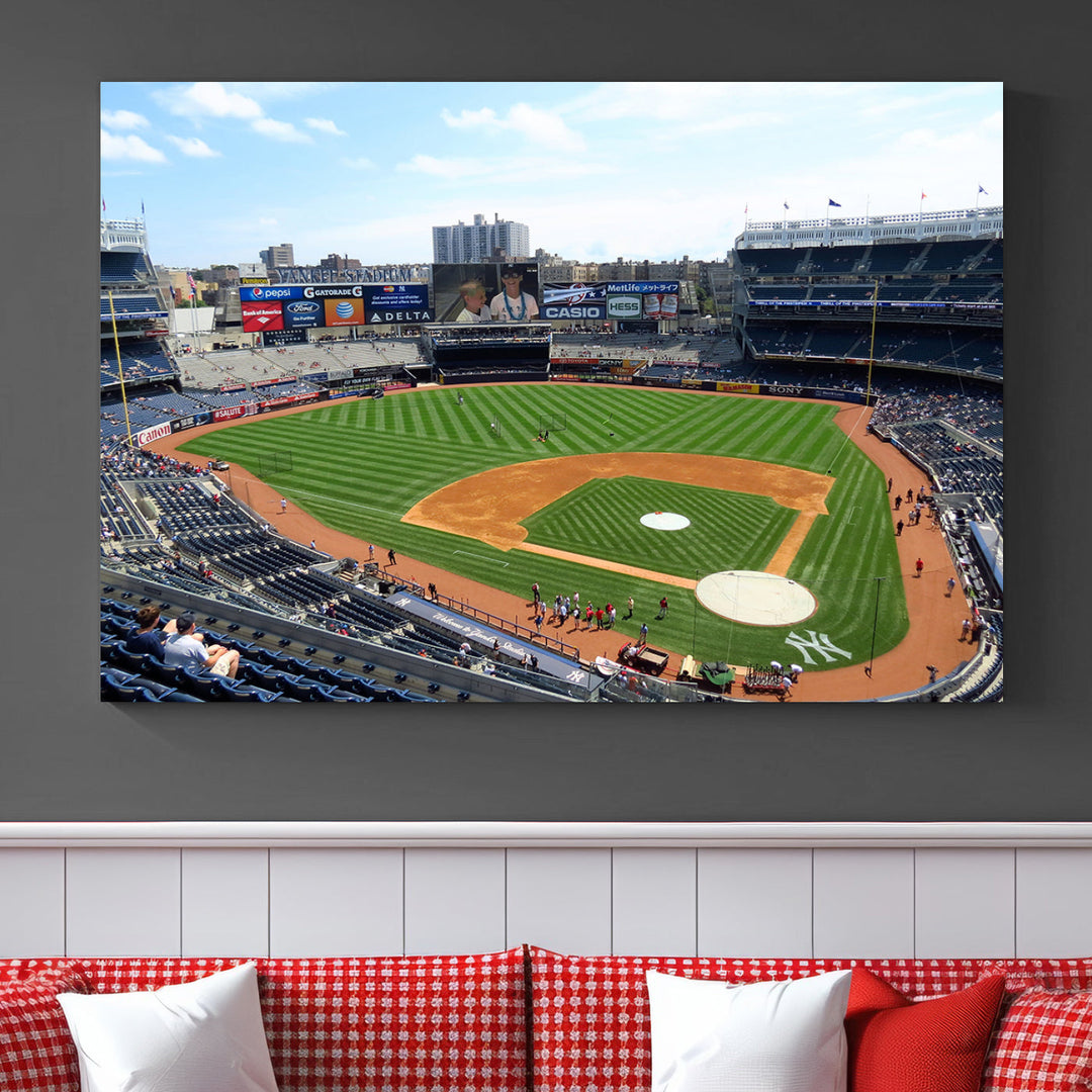 New York Yankees Stadium Wall Art Print, New York Yankees Baseball Stadium in Canvas Print MLB Wall Art Baseball Fans Gift Dorm Wall Art