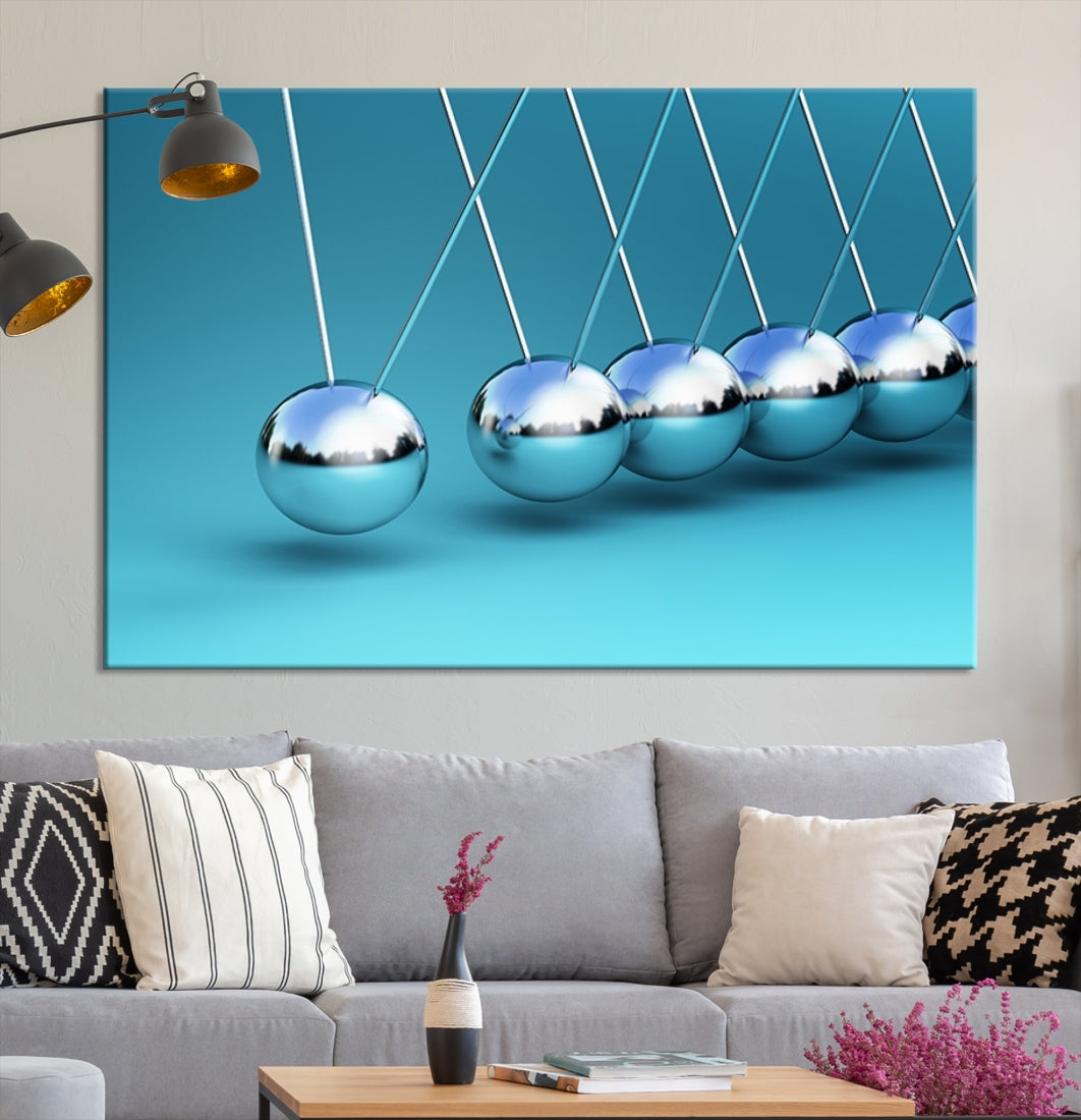 Newton's Cradle Momentum Balls Giclee Canvas Extra Large Wall Art Print