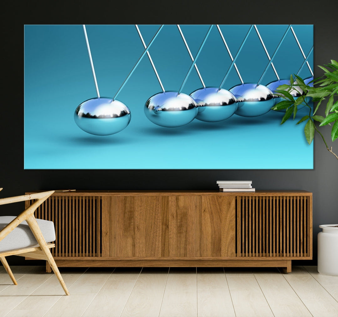 Newton's Cradle Momentum Balls Giclee Canvas Extra Large Wall Art Print