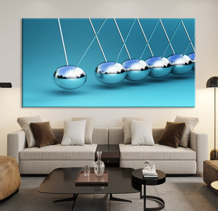 Newton's Cradle Momentum Balls Giclee Canvas Extra Large Wall Art Print