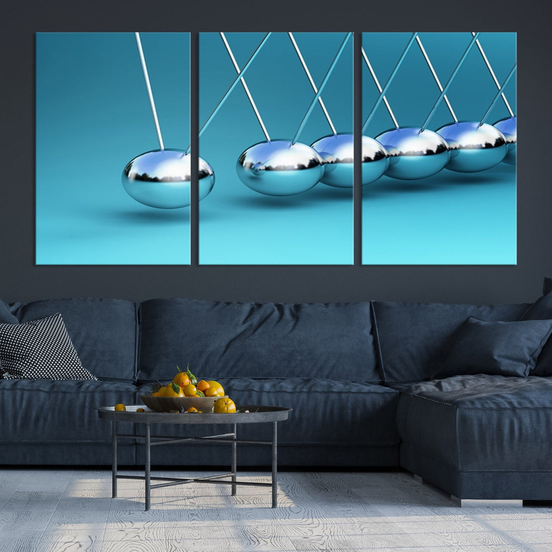 Newton's Cradle Momentum Balls Giclee Canvas Extra Large Wall Art Print