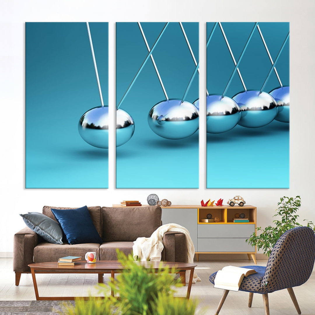 Newton's Cradle Momentum Balls Giclee Canvas Extra Large Wall Art Print