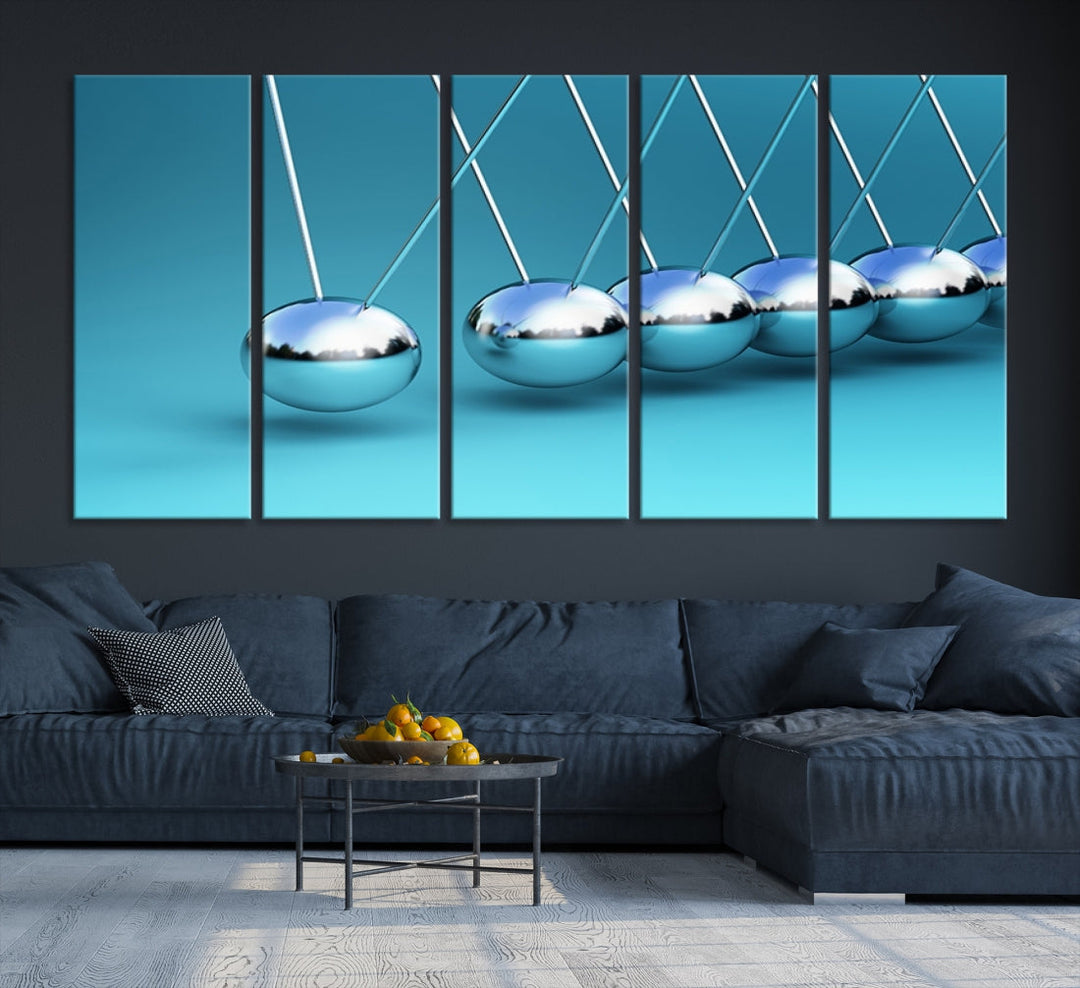 Newton's Cradle Momentum Balls Giclee Canvas Extra Large Wall Art Print