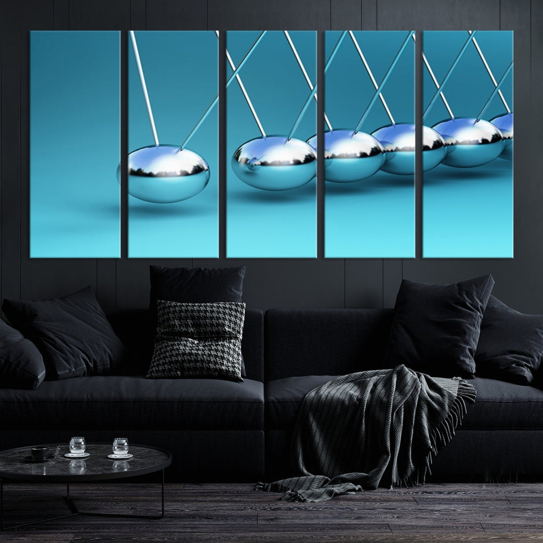 Newton's Cradle Momentum Balls Giclee Canvas Extra Large Wall Art Print