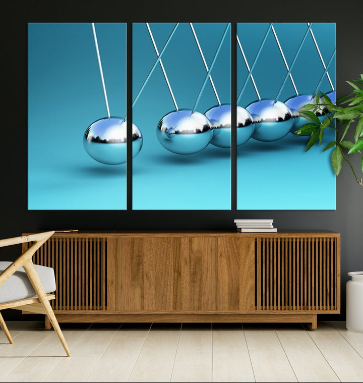 Newton's Cradle Momentum Balls Giclee Canvas Extra Large Wall Art Print