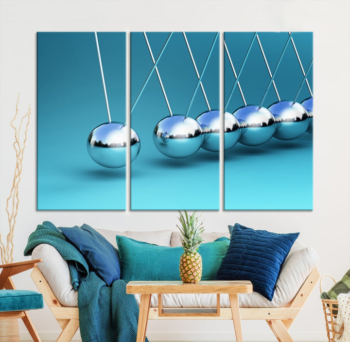 Newton's Cradle Momentum Balls Giclee Canvas Extra Large Wall Art Print