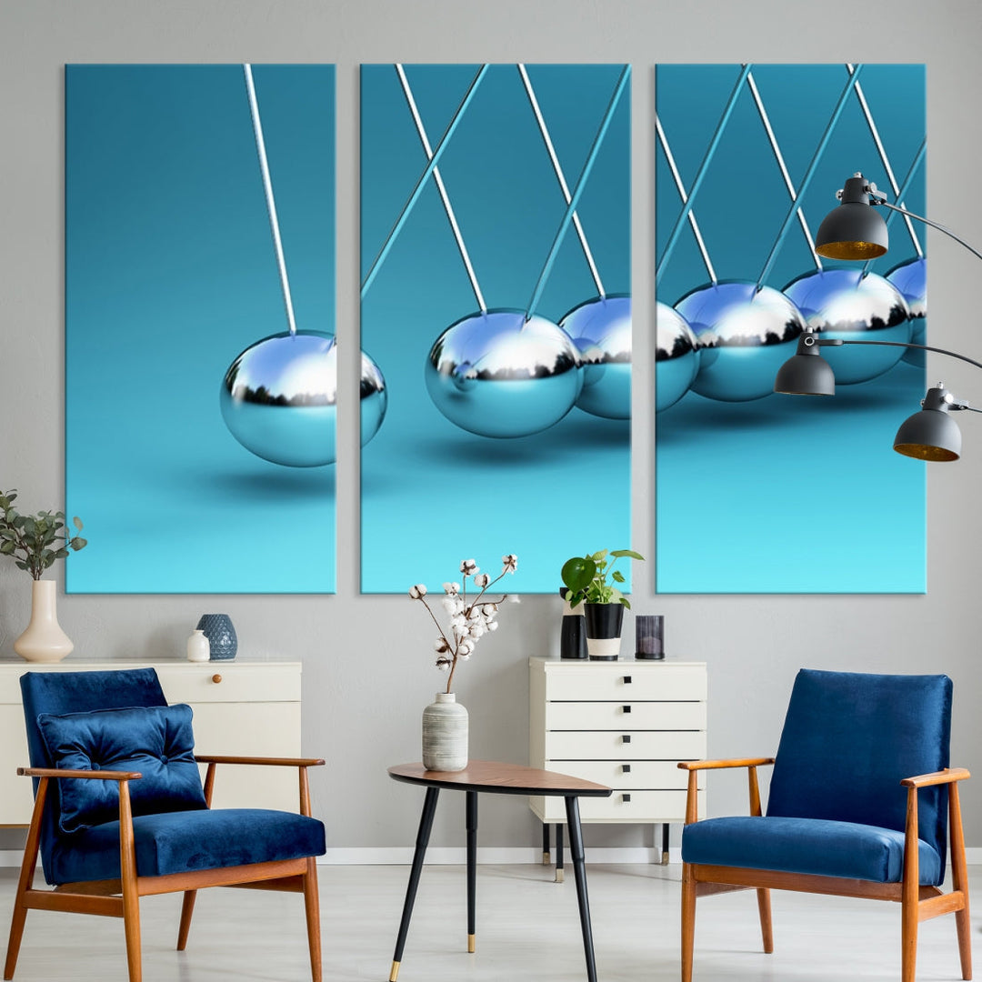 Newton's Cradle Momentum Balls Giclee Canvas Extra Large Wall Art Print