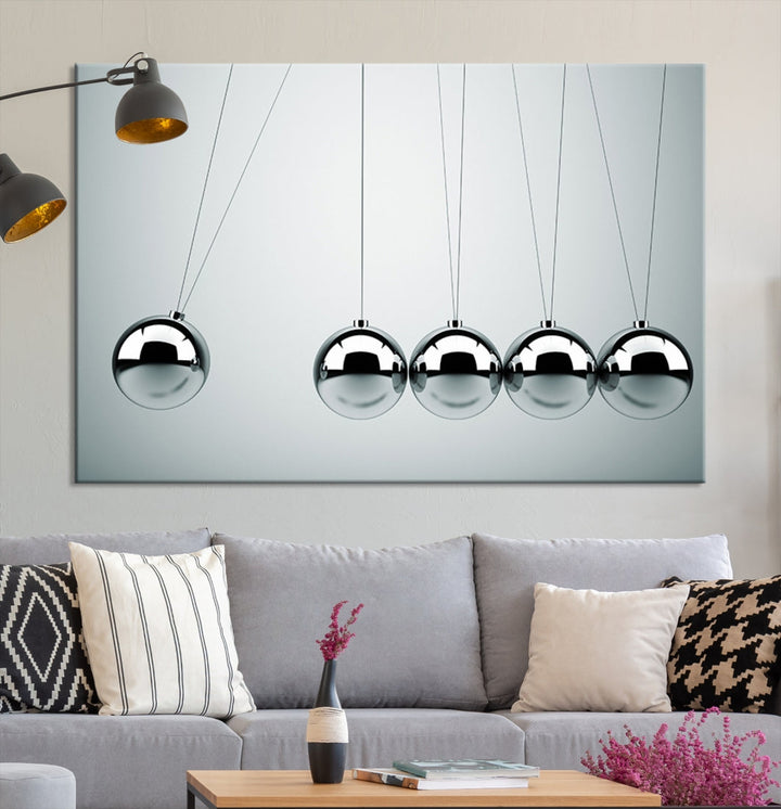 Newton's Cradle Momentum Large Canvas Art Print for Wall Decor