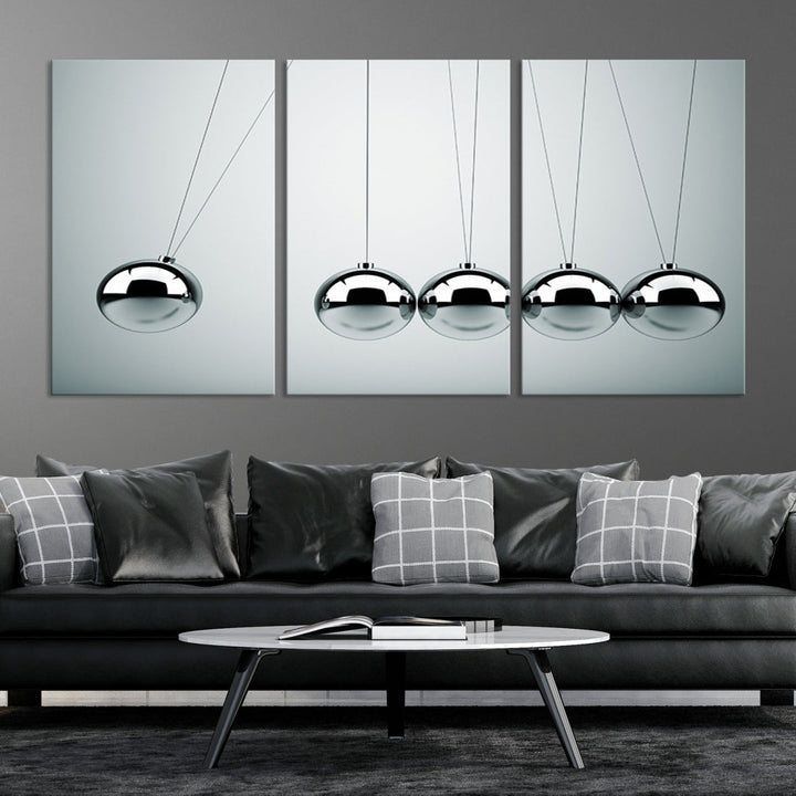 Newton's Cradle Momentum Large Canvas Art Print for Wall Decor