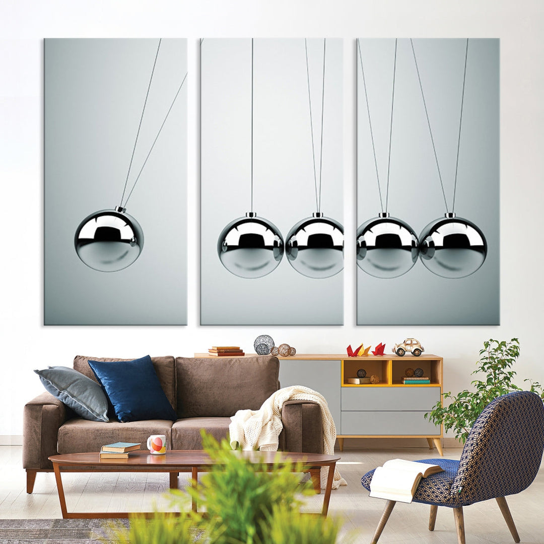 Newton's Cradle Momentum Large Canvas Art Print for Wall Decor