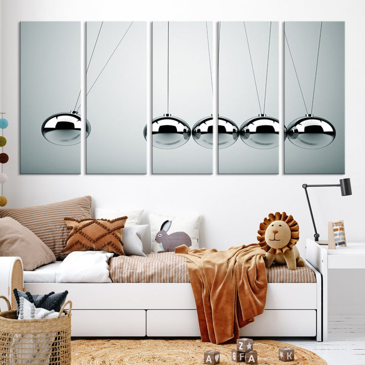 Newton's Cradle Momentum Large Canvas Art Print for Wall Decor