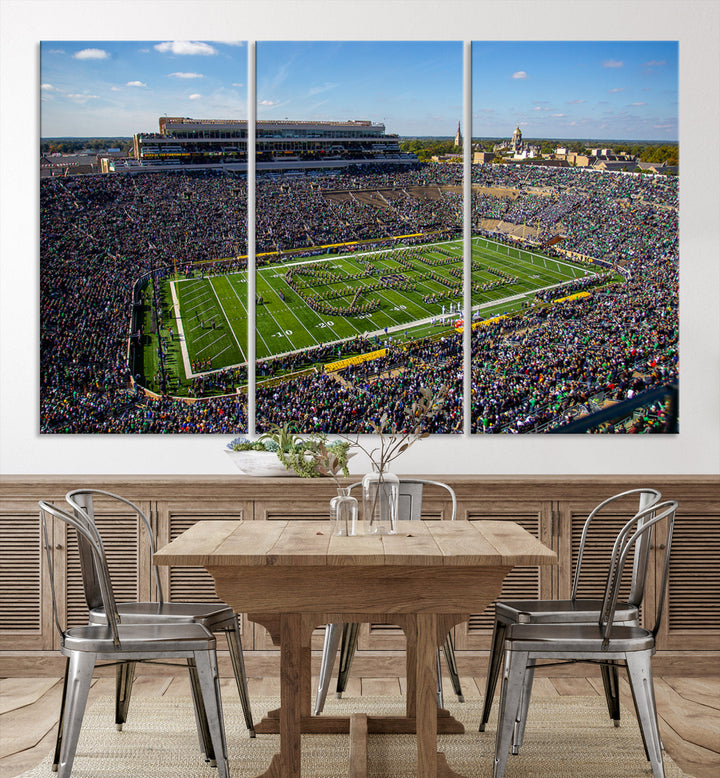 Notre Dame Stadium Wall Art Canvas Print, Notre Dame Fighting Irish Stadium Sports Room Decor Wall Art Print Sports Grill Bar Wall Art Print