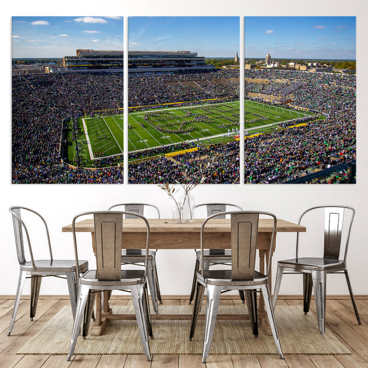 Notre Dame Stadium Wall Art Canvas Print, Notre Dame Fighting Irish Stadium Sports Room Decor Wall Art Print Sports Grill Bar Wall Art Print