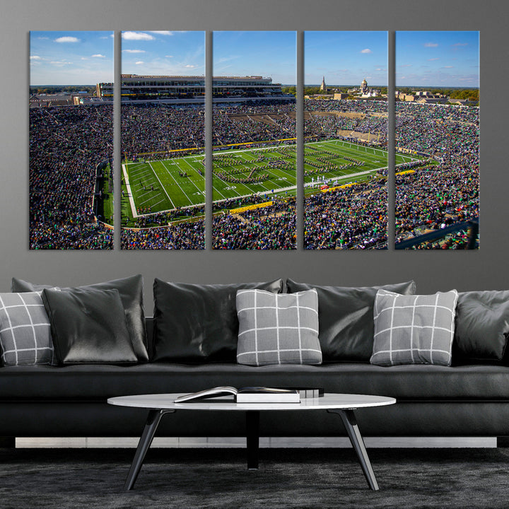 Notre Dame Stadium Wall Art Canvas Print, Notre Dame Fighting Irish Stadium Sports Room Decor Wall Art Print Sports Grill Bar Wall Art Print