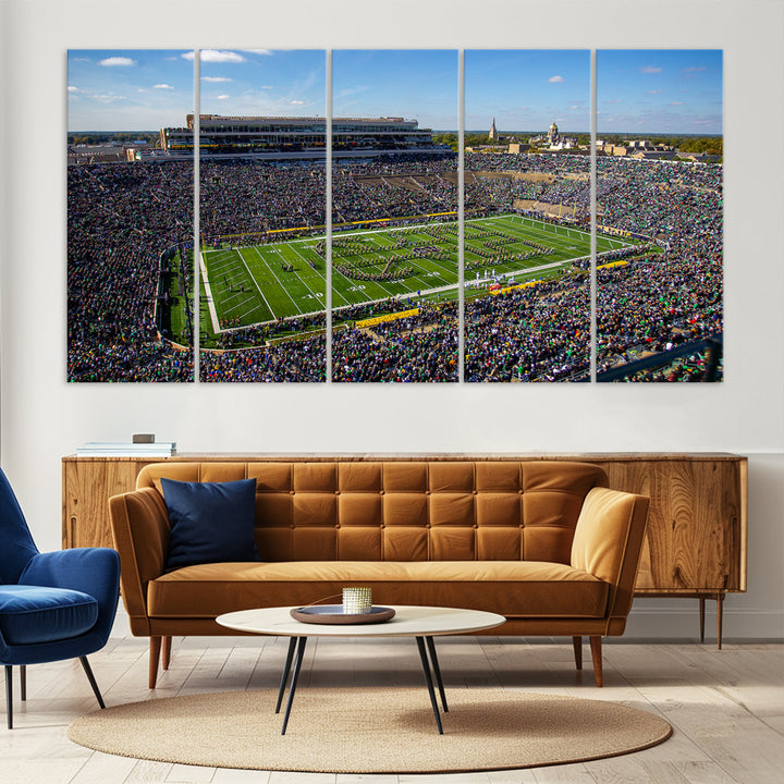 Notre Dame Stadium Wall Art Canvas Print, Notre Dame Fighting Irish Stadium Sports Room Decor Wall Art Print Sports Grill Bar Wall Art Print