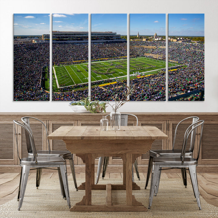 Notre Dame Stadium Wall Art Canvas Print, Notre Dame Fighting Irish Stadium Sports Room Decor Wall Art Print Sports Grill Bar Wall Art Print