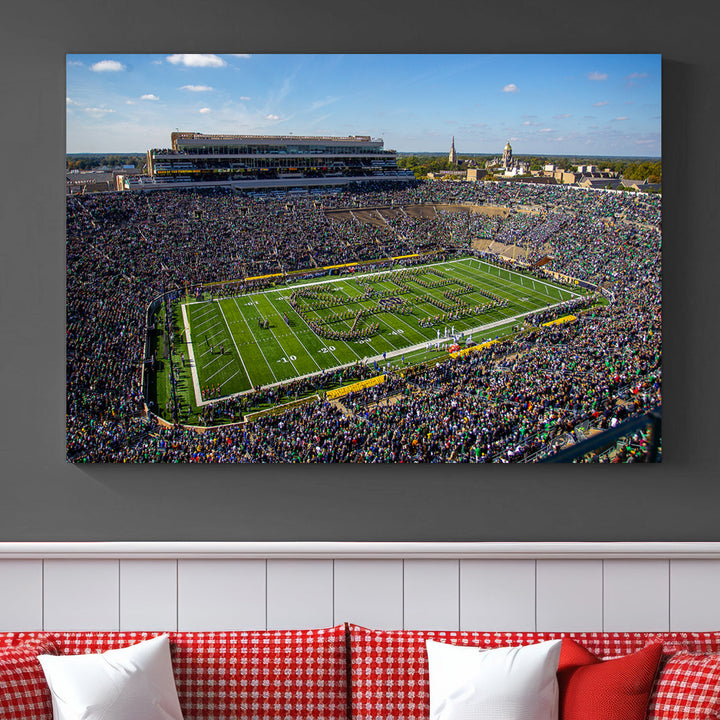 Notre Dame Stadium Wall Art Canvas Print, Notre Dame Fighting Irish Stadium Sports Room Decor Wall Art Print Sports Grill Bar Wall Art Print