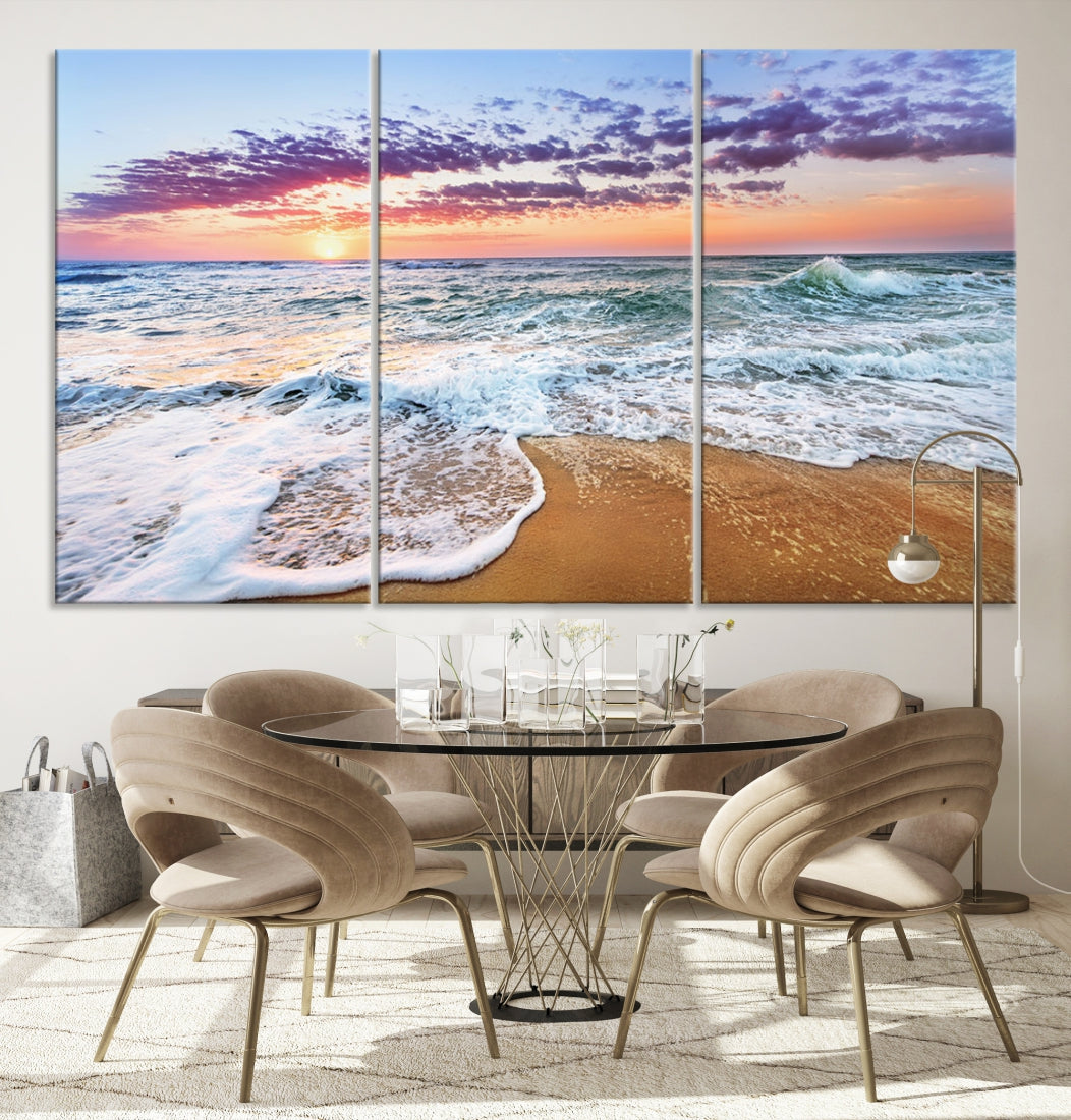 Ocean Beach Canvas Wall Art Beach Canvas Artwork Print for Living Room Home Office Decor, Beach Wall Art, Sea Wall Art