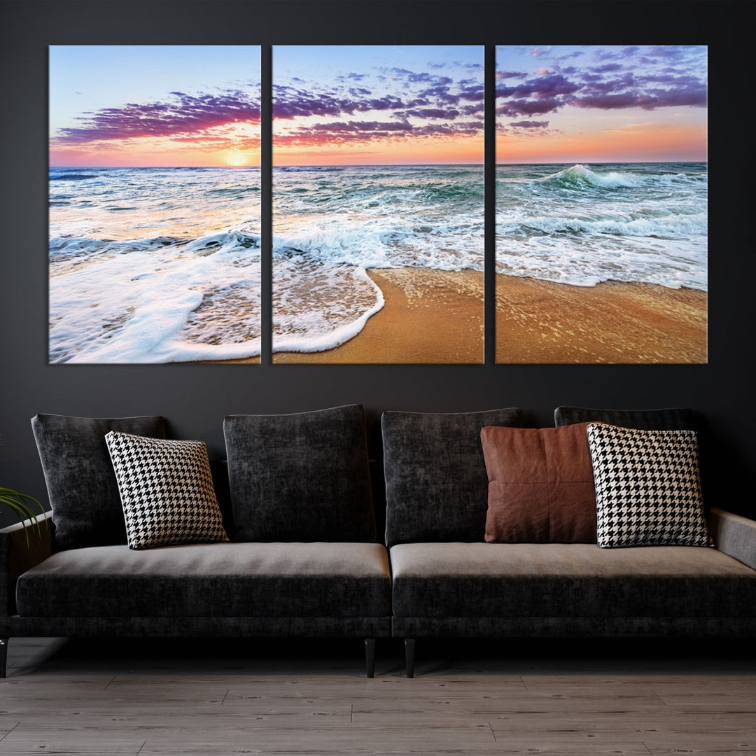 Ocean Beach Canvas Wall Art Beach Canvas Artwork Print for Living Room Home Office Decor, Beach Wall Art, Sea Wall Art