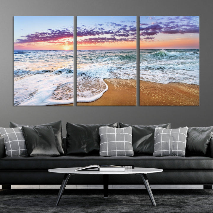 Ocean Beach Canvas Wall Art Beach Canvas Artwork Print for Living Room Home Office Decor, Beach Wall Art, Sea Wall Art