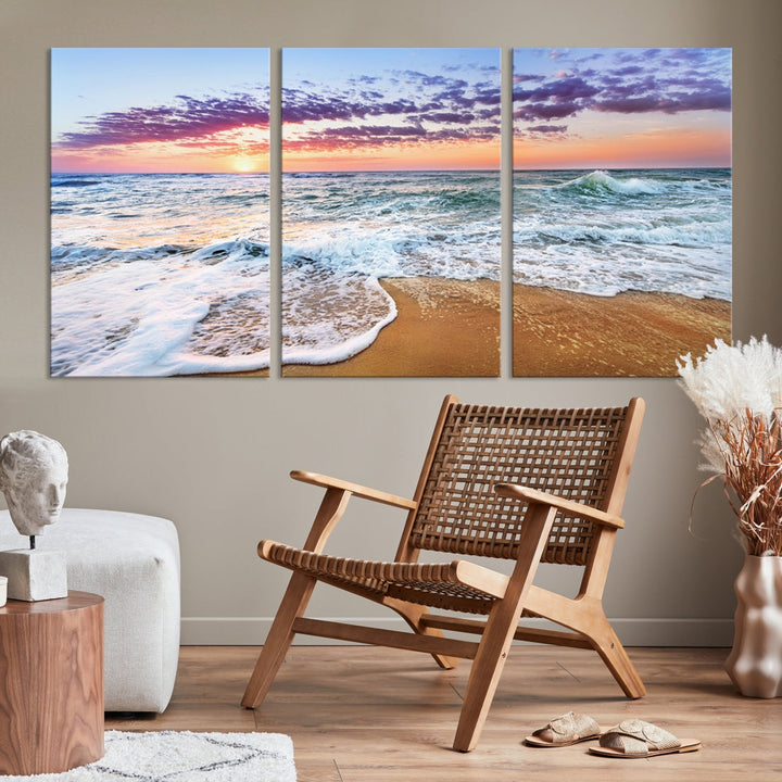 Ocean Beach Canvas Wall Art Beach Canvas Artwork Print for Living Room Home Office Decor, Beach Wall Art, Sea Wall Art