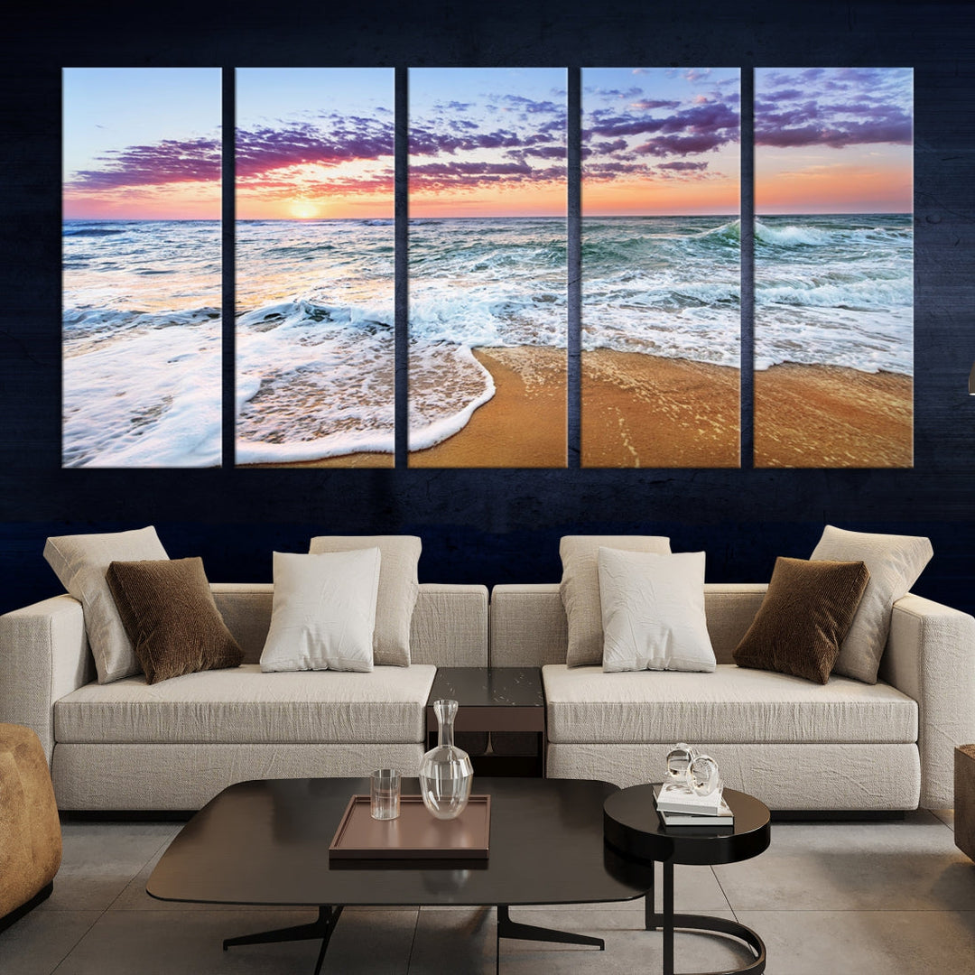 Ocean Beach Canvas Wall Art Beach Canvas Artwork Print for Living Room Home Office Decor, Beach Wall Art, Sea Wall Art